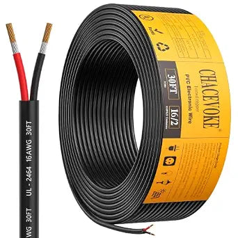16 Gauge Wire 2 Conductor, 16/2 Stranded Tinned Copper Wire, 30FT