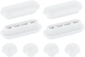 uxcell 4Set Toilet Seat Buffer, Anti-Slip Plastic Toilet Seat Bumper Kit, Universal Buffer Toilet Lid Rubber Bumpers for Home Hotel, White