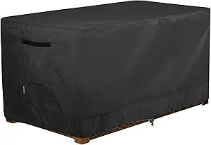 Patio Deck Box Cover Waterproof Outdoor Rectangular Storage Bench Cover 62L x 30W x 26H inch, Black