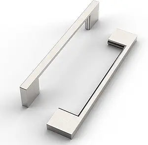 FILTA 10 Pack 5 Inch(128mm) Hole Centers Brushed Nickel Cabinet Pulls,Stylish Satin Nickel Cabinet Pulls Zinc Alloy Cabinet Hardware for Cabinets Cupboard Handles Drawer Pulls