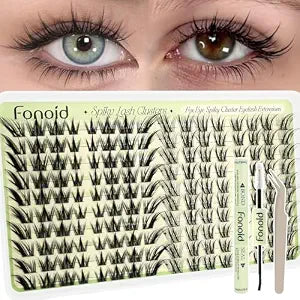 Lash Clusters Kit Two Styles Cluster Eyelash Extensions Manga Lash Clusters Soft Natural Eyelash Clusters for Daily Makeup Work Dating Individual Lashs for Home Salon Party Wedding Useï¿½ï¿½ï¿½Cu