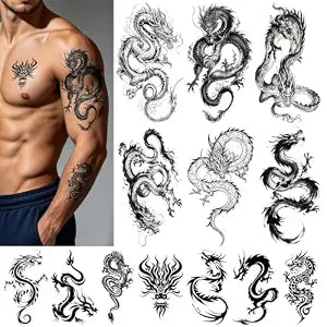 Realistic Dragon Temporary Tattoos for Adults