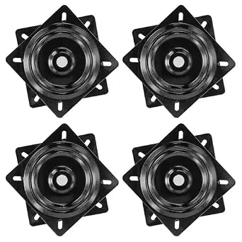 MANCHAP 4Pcs 8 Inch Boat Seat Swivel, Square Bar Stool Swivel Replacement with Solid Ring of Ball Bearings, Swivel Chair Lazy Susan Bearing for Recliner Chair, Furniture