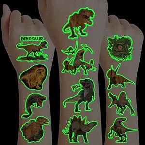 96 PCS Dinosaur 3D Pre-Cut Luminous Glow in the dark Temporary Tattoos