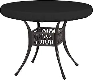 Covers & All Round Table Top Cover, 18 Oz Heavy Duty Waterproof UV & Weather Resistant Patio Table Cover, Outdoor Table Cover for Patio Outdoor Furniture & Coffee Table (30" Diameter x 4" H, Black)