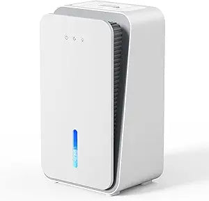 Dehumidifier for Home,1000 sq.ft Dehumidifier for Basement Bathroom Bedroom with Auto Shut Off, Built-in Aromatherapy Diffuser,7 Colors LED Light, Quiet Dehumidifiers with Sleep Mode(CS08-Cream)