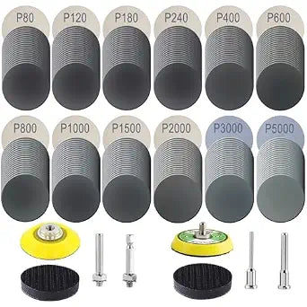 240 Pcs 2 Inch Sanding Discs Kit, 80-5000 Grit Hook and Loop Sand Paper
