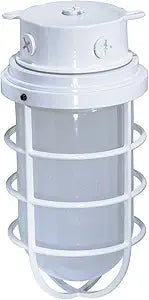 Nuvo Lighting SF76/618 Industrial Style Large Heavy Duty Aluminum Durable Outdoor Close to Ceiling Porch and Patio Light with Frosted Glass, White, Large