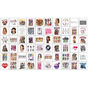 60Pcs Katseye Temporary Tattoos - 2 inche Kpop Girl Group Anime Music Idol Waterproof Fake Tattoo Stickers Supplies for Fans Party Favors Adult Boy Girl Christmas