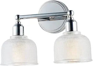 Maxim Lighting Hollow 2-Light Bath Vanity Light | Polished Chrome Finish | Clear Glass Shade | Bathroom Vanity Light | 11322CLPC