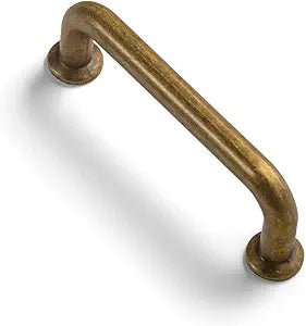 Set of 12 -Sleek 3" Center to Center Antique Brass Cabinet Handles - Retro and Minimalist Hardware for Stylish Home Enhancement