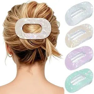 Mesovor 4 Pack French Flat Hair Clips, 3.74" Lay Flat Non-Slip Clips
