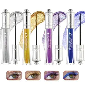 4 Pack Glitter Waterproof Mascara,Purple Sparkly Mascara for Eyelashes