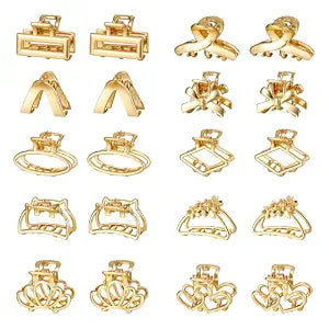 Gold Mini Hair Clips Small Metal Hair Claw Clips for Women 20 PCS