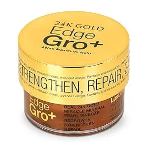 Lux Collection Edge Control Gel for 4C Hair - Maximum Hold 48 Hour Edge Control for Hair, Edge Lux Edge Gro+ with Castor Oil & Biotin, 3.53oz