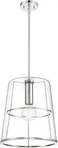 DESIGNERS FOUNTAIN Alonzo Pendant Light, 14 Inch Hanging Ceiling Fixture for Kitchen Island and Dining Room, Polished Nickel, D299M-14P-PN