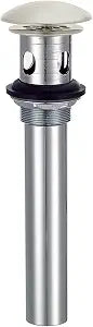 Danze D495008BN Metal Grid Strainer Drian with Overflow and Cover, 1  -Inch Drain and 1 -Inch Tailpiece, Brushed Nickel
