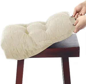 BUYUE Saddle Stool Seat Cushion, Luxury Triangle Fashion Jacquard with Anti-Skid Silicone Bar Stool Cushion Padded (Beige, Rectangular,1 Count)