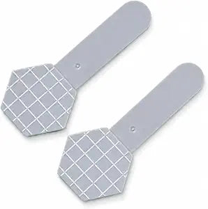 Toilet Seat Handle Lift, 2 PCS Adhesive Toilet Lid Lifters for Bathroom Hygiene, Gray Toilet Cover Handle for Standard & Bidet Toilets, Grid Pattern Design