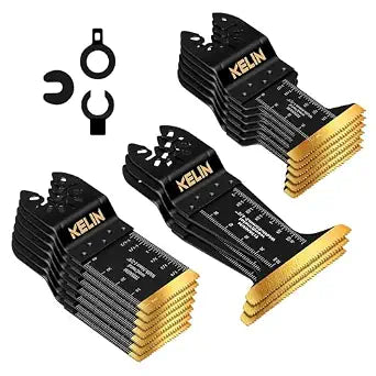 KELIN 16pcs Titanium Oscillating Tool Blades, Universal Multitool Blades