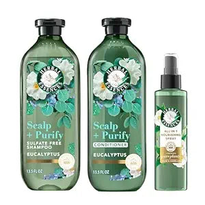 Herbal Essences Scalp + Purify Eucalyptus Sulfate Free Shampoo and Conditioner, and All-in-One Nourishing Spray Set