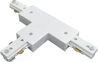 White H-Type T Connector 3-Wire Single Circuit Track