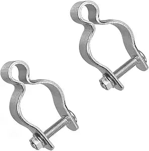 2 Pack 2-3/8inch Chain Link Fence Frame Gate Post Hinge/Galvanized Steel Zinc Plated Pipe Gate Hinge for 2-3/8 Outside Diameter Post/Pipe, Nut/Bolt Included for Hinge