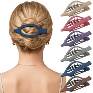 AWAYTR 6Pcs French Flat Hair Clips, Lay Flat Claw Clip for Women