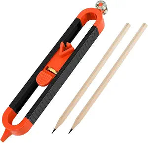 yuntop 1 Pack Precise Contour Scribe Tool with 2 Pencil, Upgrade Contour Measuring Tool with Adjustable Lock for Woodworking Finish Carpenter, DIY Handyman, Construction