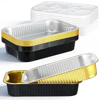 Baderke 20 Set 9x13 Heavy Duty Aluminum Pans with Lids Double Thick Aluminum Foil Baking Pan Food Container for Heating Cooking Meal Prep Storage Freezer and Takeout (Multicolor)