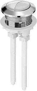 EXCEART Dual Flush Toilet Button Rod Replacement Round Water Tank Push Button for Cistern Lid Hole Silver Plastic Toilet Tank Push Compatible with Most Dual Flush Toilets