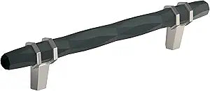 Amerock | Cabinet Pull | Black Bronze/Satin Nickel | 5-1/16 inch (128 mm) Center-to-Center | London | 1 Pack | Drawer Pull | Drawer Handle | Cabinet Hardware