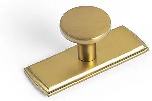 Goo-Ki 6 Pack Classic Elegance Brushed Gold Cabinet Knobs with Backplate - Luxurious Detail for Kitchen - Modern Handles for Homeimprovement Hardware