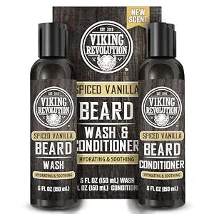 Viking Revolution Beard Wash & Conditioner Set - Spiced Vanilla - 5 oz