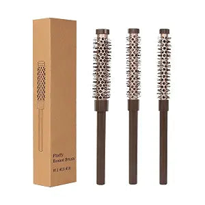 3 Pcs Small Round Brush Set for Blow Drying, 0.78/0.70/0.59 Inch Blowout Roller Hairbrush with Soft Nylon Bristles for Volume, Styling, Bangs, Roots, Curling, Short, Wavy, Thin Hair on Men & Women