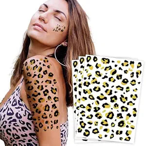 Leopard Cheetah Print Temporary Tattoos, 3-Pack Halloween Costume