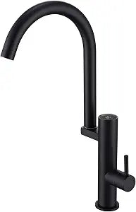 Black Bathroom Vessel Sink Faucet High Arc with Temperature Display, Single Handle Commercial Faucet, Solid Brass and Stainless Steel