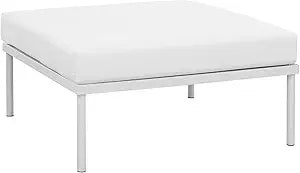 Modway Harmony Aluminum Outdoor Patio Ottoman with Cushion in White White