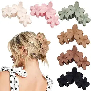 Ahoney 6PCS Flower Hair Claw Clips for Women Thick Beach Hair Accessories