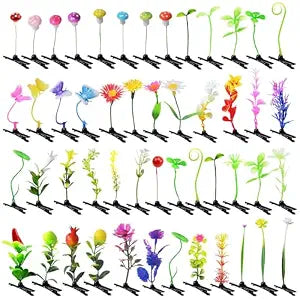 50pcs Bean Sprout Hair Clips Mixed Style Rave Plant Hairpins Flower Plant