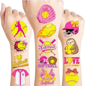 96 PCS Softball Temporary Tattoos For Kids, Team Party Favors