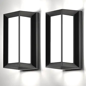 Sytmhoe Outdoor Wall Sconce Lights, 2Packs 24W 5000K Daylight White Aluminum Exterior Light Fixture Wall Mount Ip65 Waterproof, Led Porch Light for Garage Walkway Hallway Backyard Garden