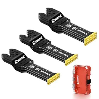 EZARC Titanium Oscillating Saw Blades, Extra-Long Oscillating Multitool Blades for Metal, Wood Nails, Screws Cutting, Plastic, 10 Pack