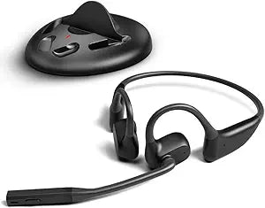 Avantalk Lingo N21 (Upgraded) - Open-Ear Wireless Headset with Noise-Canceling Mic & Charging Dock, Bluetooth Ear Hook Headphones for PC, Computer, Office Work or Home Calls, Lightweight
