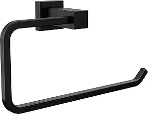 Delta Faucet Velum Towel Ring, Black Bathroom Wall Mounted Ring, Hand Towel Ring, Towel Holder, Matte Black IAO20846-BL