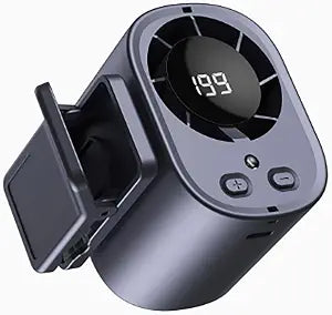 Gaukomzs 2026 Car Clip on Air Conditioner Fan with LED Display, 360 Rotation, 199 Speeds, USB Rechargeable, for Cars, Work, Camping (Dark gray)