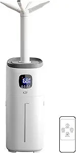 KZF Humidifiers for Bedroom, 15L Large Room Humidifier, 2000 Sq.ft Coverage, 72Hrs Runtime, Top Fill, 26dB Quiet, 3 Mist Levels & Diffuser, Auto Shut-Off (15L with Extension Tube)