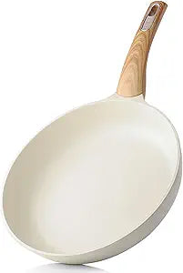 SENSARTE Ceramic Nonstick Frying Pan Skillet 11Inch Non Stick Omelette Pans, Non-toxic Healthy Kitchen Cooking Chef's Pan, Free of Intentionally Added PFOA/PFAS/PTFE, Induction Compatible, White