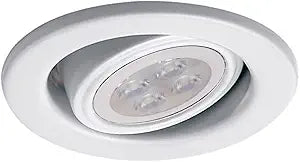 WAC 2.5in Low Voltage Round Adjustable Gimbal Recessed Light Trim in White and White 8W 500 Lumens MR16 LED Lamp, HR-801 or HR-802 Housing Sold Separately