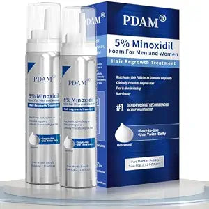 5% Minoxidil for Men and Women Foam – 2 PACK – Clinically Proven to Regrow Thinning Hair, Topical Hair Loss Treatment, Maximum Strength Foam – 2 Month Supply